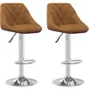 Image de vidaXL Vidaxl Tabourets De Bar 2 Pcs Marron Velours