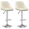 Image de Vidaxl Tabourets De Bar 2 Pcs CrÃ¨me Velours