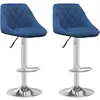 Image de vidaXL Vidaxl Tabourets De Bar 2 Pcs Bleu Velours