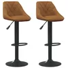 Image de vidaXL Tabourets de bar 2 pcs Marron Velours