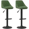 Image de vidaXL Vidaxl Tabourets De Bar Lot De 2 Vert Foncé Velours