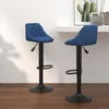 Image de vidaXL Vidaxl Tabourets De Bar 2 Pcs Bleu Velours