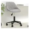 Image de vidaXL Chaise pivotante de bureau Gris clair Velours335484