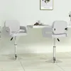 Image de vidaXL Chaises pivotantes à manger lot de 2 blanc similicuir335557