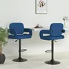 Image de vidaXL Tabourets de bar lot de 2 bleu tissu