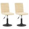 Image de Vidaxl Chaises Pivotantes De Salle Ã  Manger 2 Pcs CrÃ¨me Velours