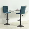 Image de vidaXL Tabourets de bar lot de 2 bleu velours335767
