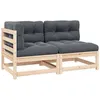 Image de vidaXL Salon de jardin 2 pcs avec coussins Bois de pin massif807292