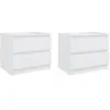 Image de vidaXL Tables de chevet 2 pcs Blanc 50x39x43,5 cm Aggloméré806194