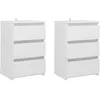 Image de Vidaxl Tables De Chevet 2 Pcs Blanc 40x35x62,5 Cm AgglomÃ©rÃ©