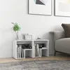 Image de vidaXL Tables de chevet 2 pcs blanc 40x30x40 cm bois d'ingénierie806329