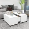Image de vidaXL Table basse Blanc 75x75x38 cm Aggloméré
