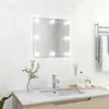 Image de vidaXL Miroir mural avec lampes LED Carré Verre