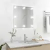 Image de vidaXL Miroir mural avec lampes LED Carré Verre