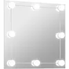Image de vidaXL vidaXL Miroir mural avec lampes LED Carré Verre