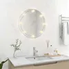 Image de vidaXL Miroir mural avec lampes LED Rond Verre
