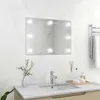Image de vidaXL Miroir mural sans cadre avec lampes LED Rectangulaire Verre