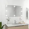 Image de vidaXL Miroir mural sans cadre avec lampes LED Rectangulaire Verre