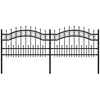 Image de vidaXL Vidaxl Clôture De Jardin Avec Sommet De Lance Noir 115 Cm