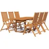 Image de vidaXL Vidaxl Ensemble De Salle À Manger De Jardin 7 Pcs Bois D'acacia Massif