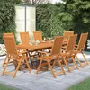 Image de Vidaxl Ensemble Ã Manger De Jardin 9 Pcs Bois D'acacia Massif 160-240 Cm