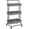 Image de vidaXL Vidaxl Chariot De Cuisine 3 Niveaux Gris 42x25x83,5 Cm Fer Et Abs