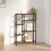 Image de vidaXL Étagère à livres 80x30x120 cm Acier et bois d'ingénierie336357