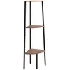 Image de vidaXL Vidaxl Étagère D'angle 3 Niveaux Marron Foncé Et Noir 45,5x31,5x120 Cm