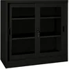 Image de vidaXL Vidaxl Armoire À Portes Coulissantes Noir 90x40x90 Cm Acier