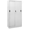 Image de vidaXL Armoire à bureau porte coulissante Gris clair 90x40x180cm Acier335959