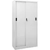 Image de vidaXL Armoire Ã  bureau porte coulissante Gris clair 90x40x180cm Acier