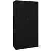 Image de vidaXL Armoire de bureau avec porte coulissante Noir 90x40x180cm Acier335960