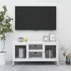 Image de vidaXL Meuble TV Blanc 105x35x52 cm Acier et verre336059