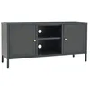 Image de vidaXL Meuble TV Anthracite 105x35x52 cm Acier et verre