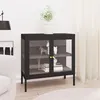 Image de vidaXL Buffet Noir 70x35x70 cm Acier et verre336064