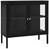 Image de vidaXL Buffet Noir 70x35x70 cm Acier et verre