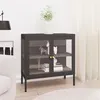 Image de vidaXL Buffet Anthracite 70x35x70 cm Acier et verre336066