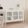 Image de vidaXL Buffet Blanc 105x35x70 cm Acier et verre336068