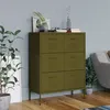 Image de vidaXL Armoire à tiroirs Vert olive 80x35x101,5 cm Acier336144