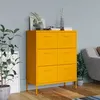Image de vidaXL Armoire à tiroirs Jaune moutarde 80x35x101,5 cm Acier336146