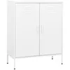 Image de vidaXL Armoire de rangement Blanc 80x35x101,5 cm Acier336170