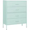 Image de vidaXL Vidaxl Commode Vert Menthe 80x35x101,5 Cm Acier