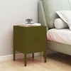 Image de vidaXL Table de chevet Vert olive 35x35x51 cm Acier336207