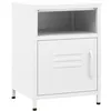 Image de vidaXL Table de chevet Blanc 35x35x51 cm Acier