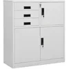 Image de vidaXL Vidaxl Armoire De Bureau Gris Clair 90x40x102 Cm Acier