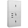 Image de vidaXL Armoire de bureau Gris clair 90x40x180 cm Acier336414