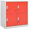 Image de vidaXL Armoire à casiers Gris clair et rouge 90x45x92,5 cm Acier336434