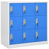 Image de vidaXL Armoire à casiers Gris clair et bleu 90x45x92,5 cm Acier336441