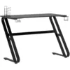 Image de vidaXL Bureau de jeu avec pieds en forme de ZZ Noir 110x60x75 cm