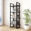 Image de vidaXL Bibliothèque à 4 niveaux Gris 60x30x140 cm Bois de pin massif806444